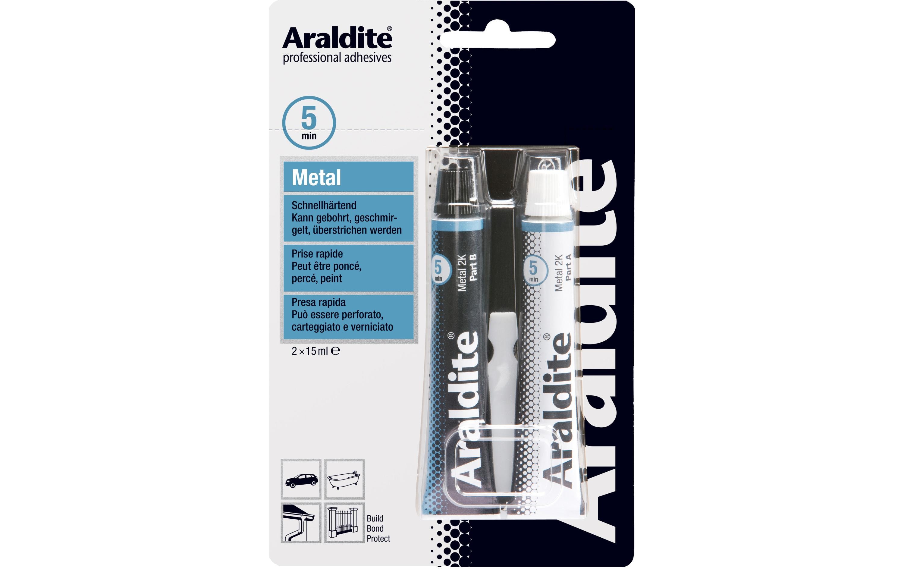 Araldite Zweikomponentenkleber Metal 2 Stück, Transparent Araldite Zweikomponentenkleber Metal 2 Stück, Transparent