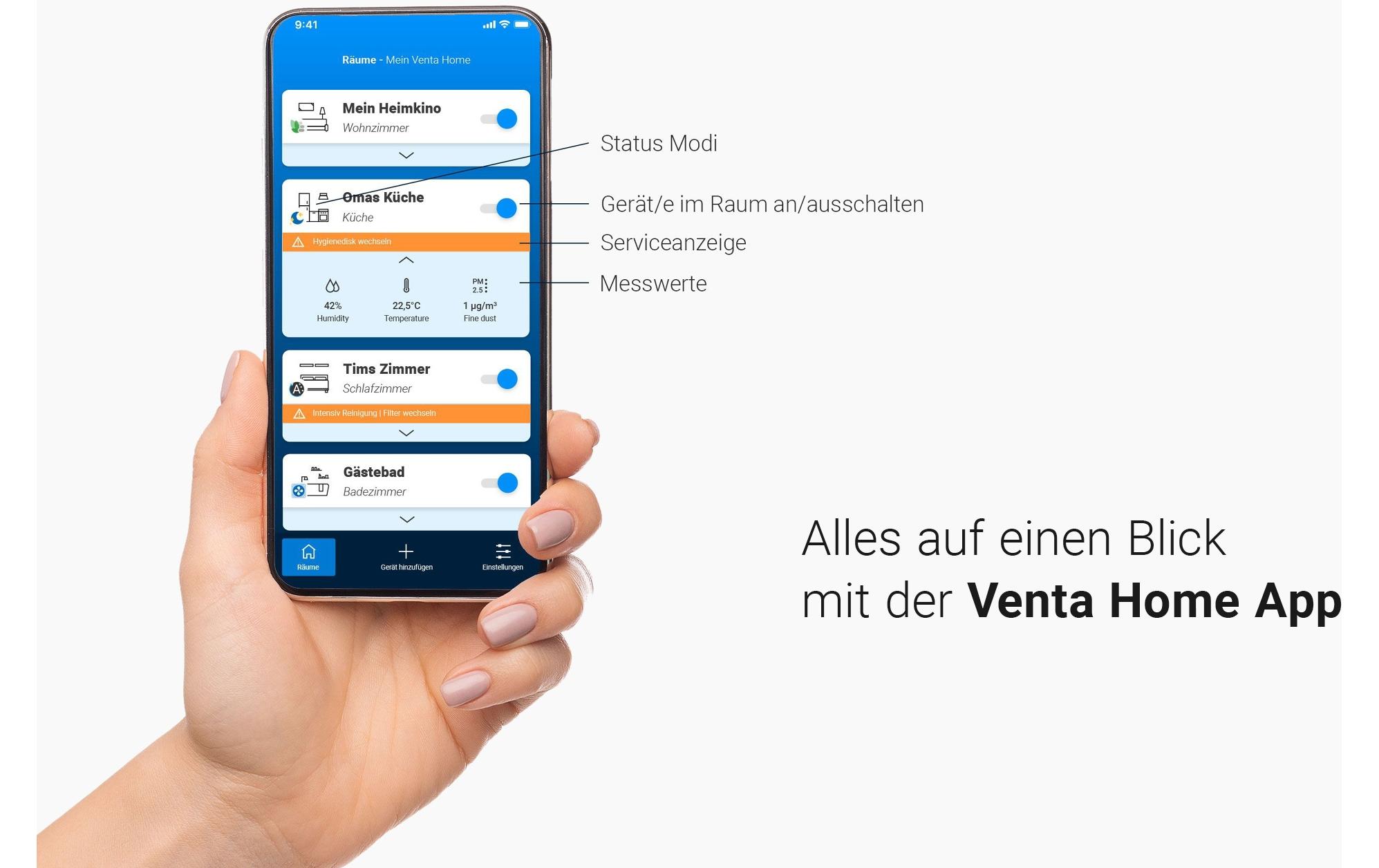 Venta Luftwäscher Luftbefeuchter AW902 Professional Grau, 120 m² Venta Luftwäscher Luftbefeuchter AW902 Professional Grau, 120 m²