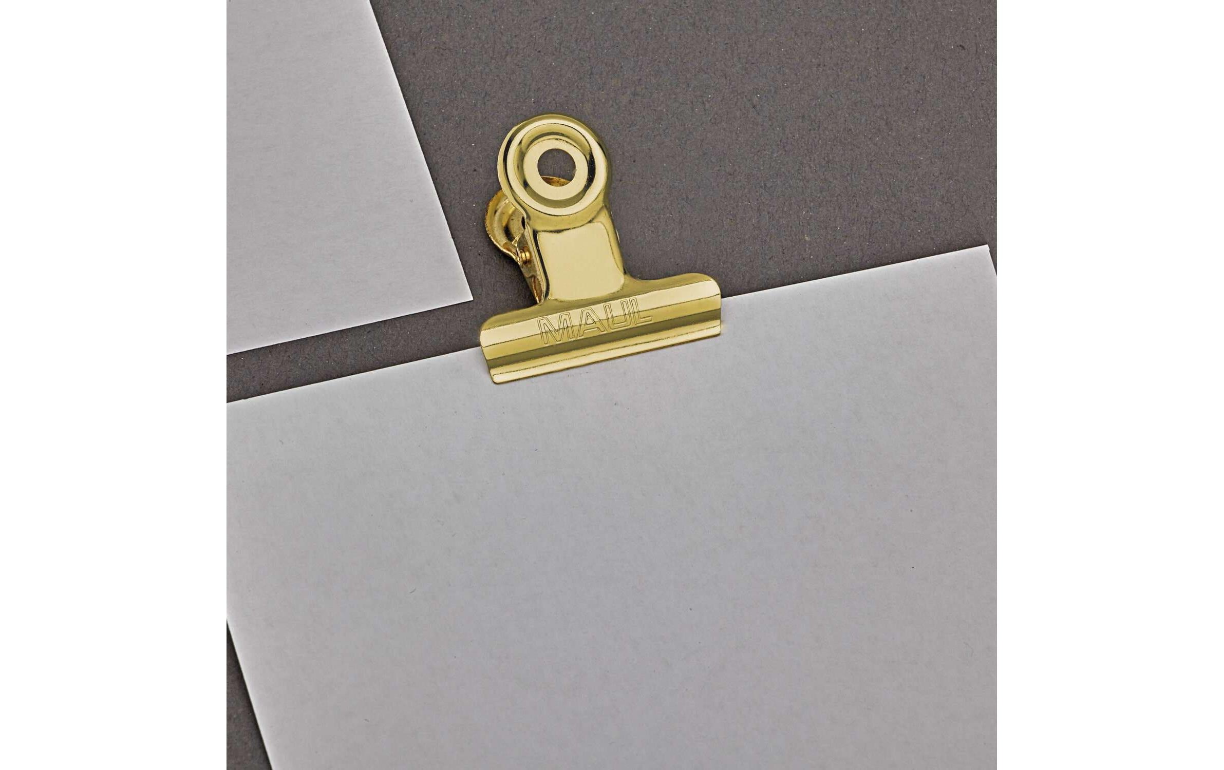 Maul Papierklemme MAULstandard 30 mm, 10 Stück, Gold