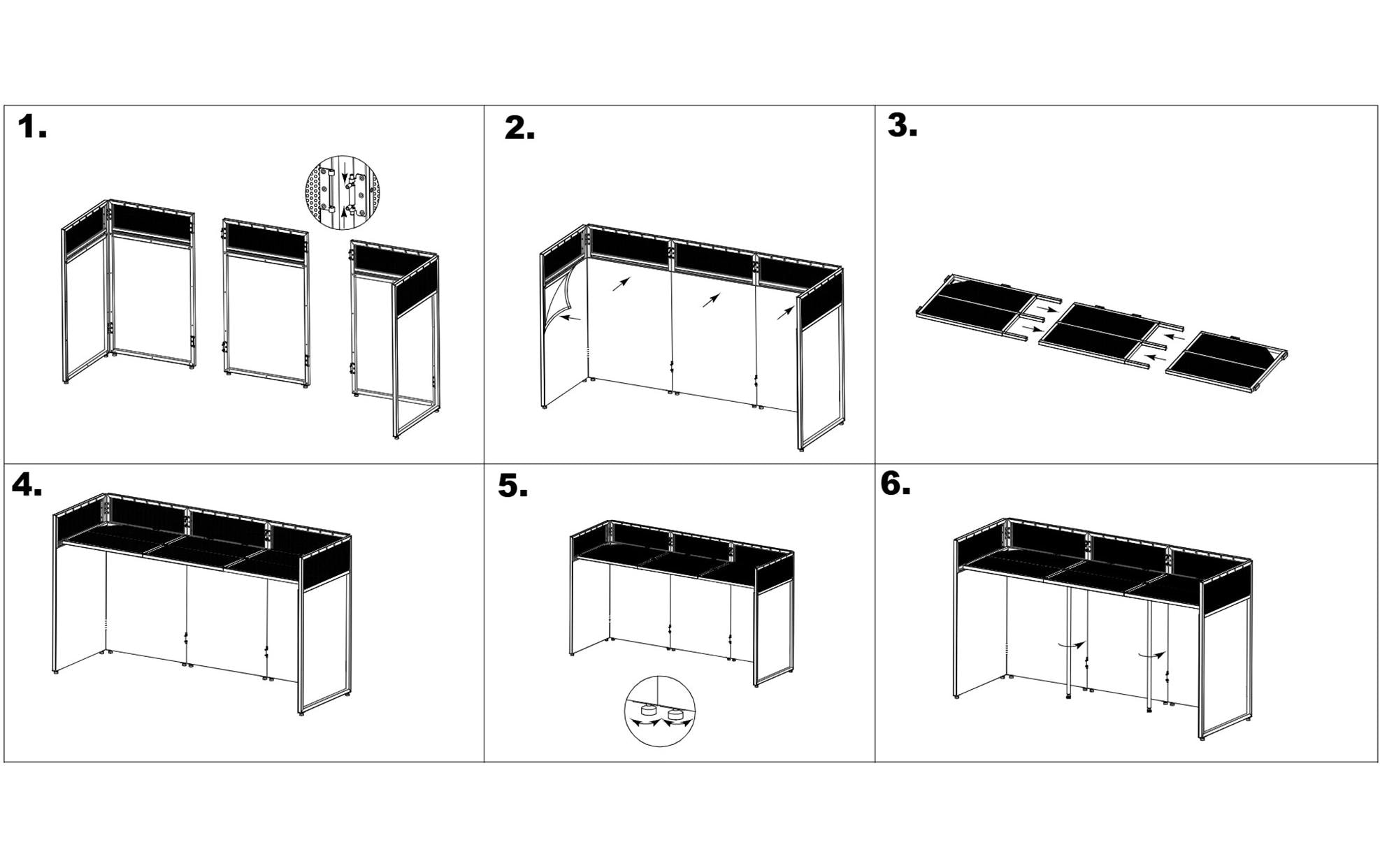 Vonyx DBA200 Faltbares DJ-Booth Aluminium Pro Large