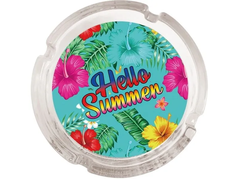 Dameco Aschenbecher Aschenbecher rund Hello Summer Blau Dameco Aschenbecher Aschenbecher rund Hello Summer Blau