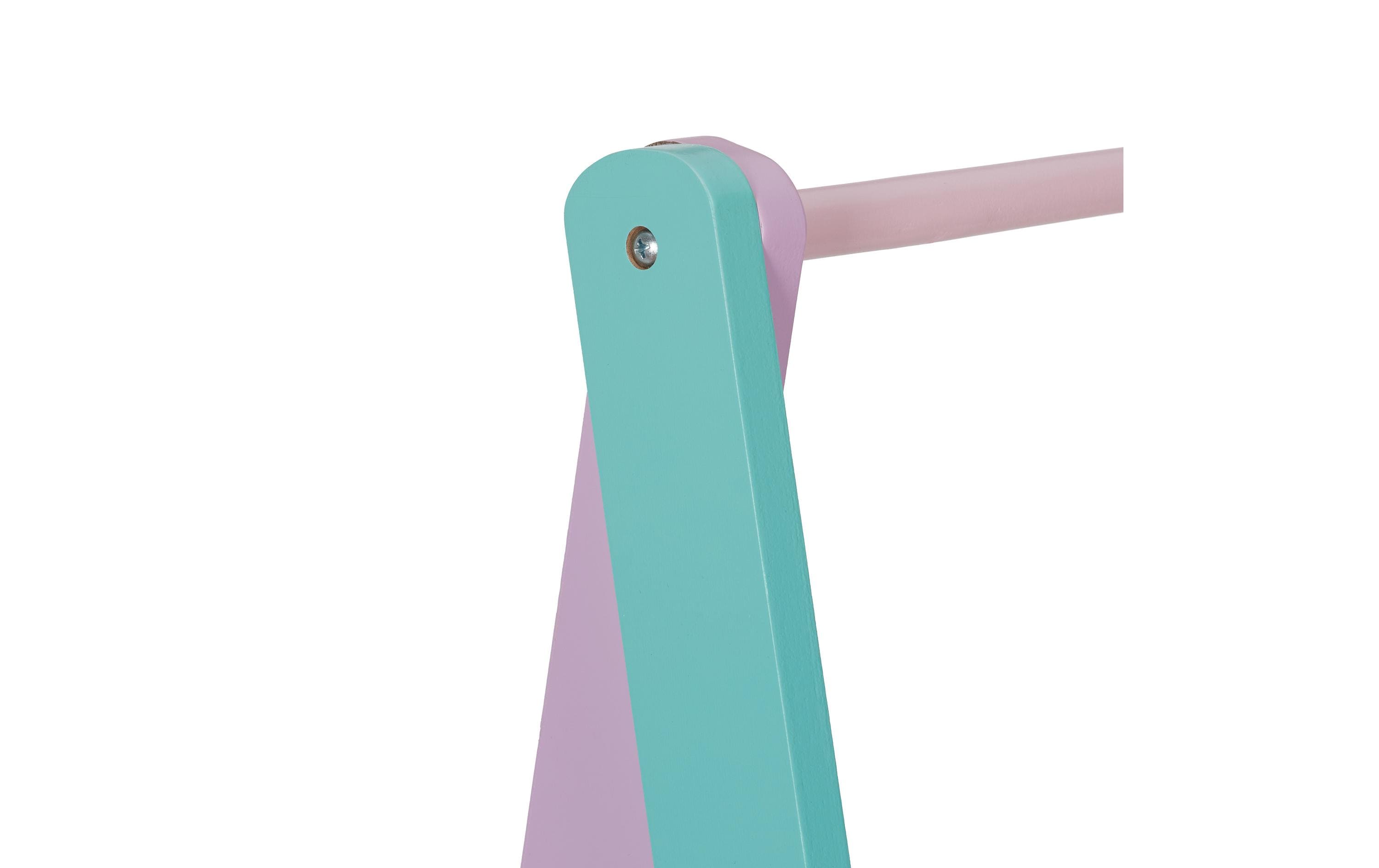 relaxdays Kleiderständer für Kinder 64.5 x 99 cm, Gelb/Rosa/Türkis