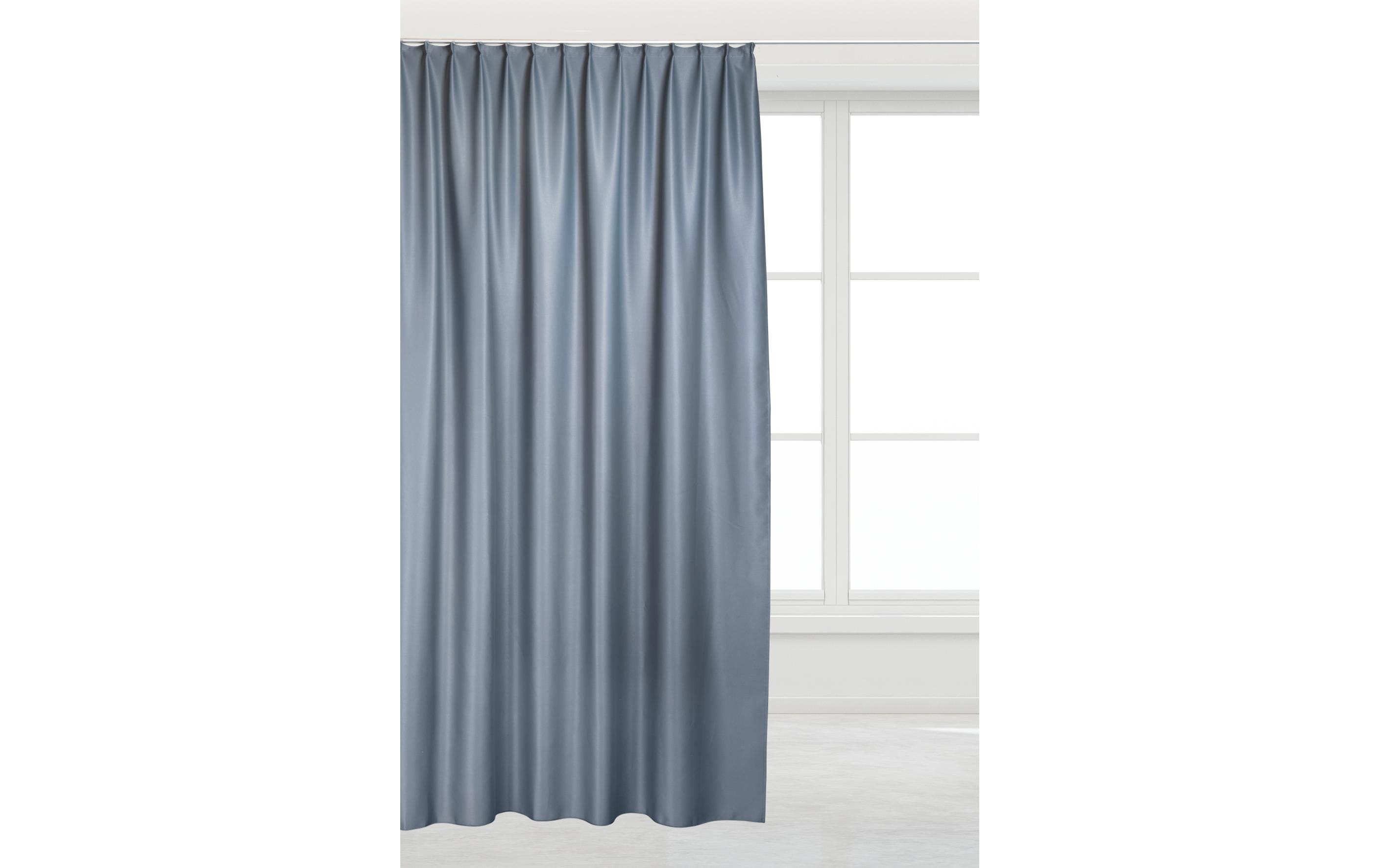 Casa Leon Verdunklungsvorhang mit Faltenband 300 cm x 245 cm, Grau