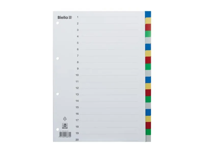 Biella Register A4 PP 20 Taben mit Indexblatt