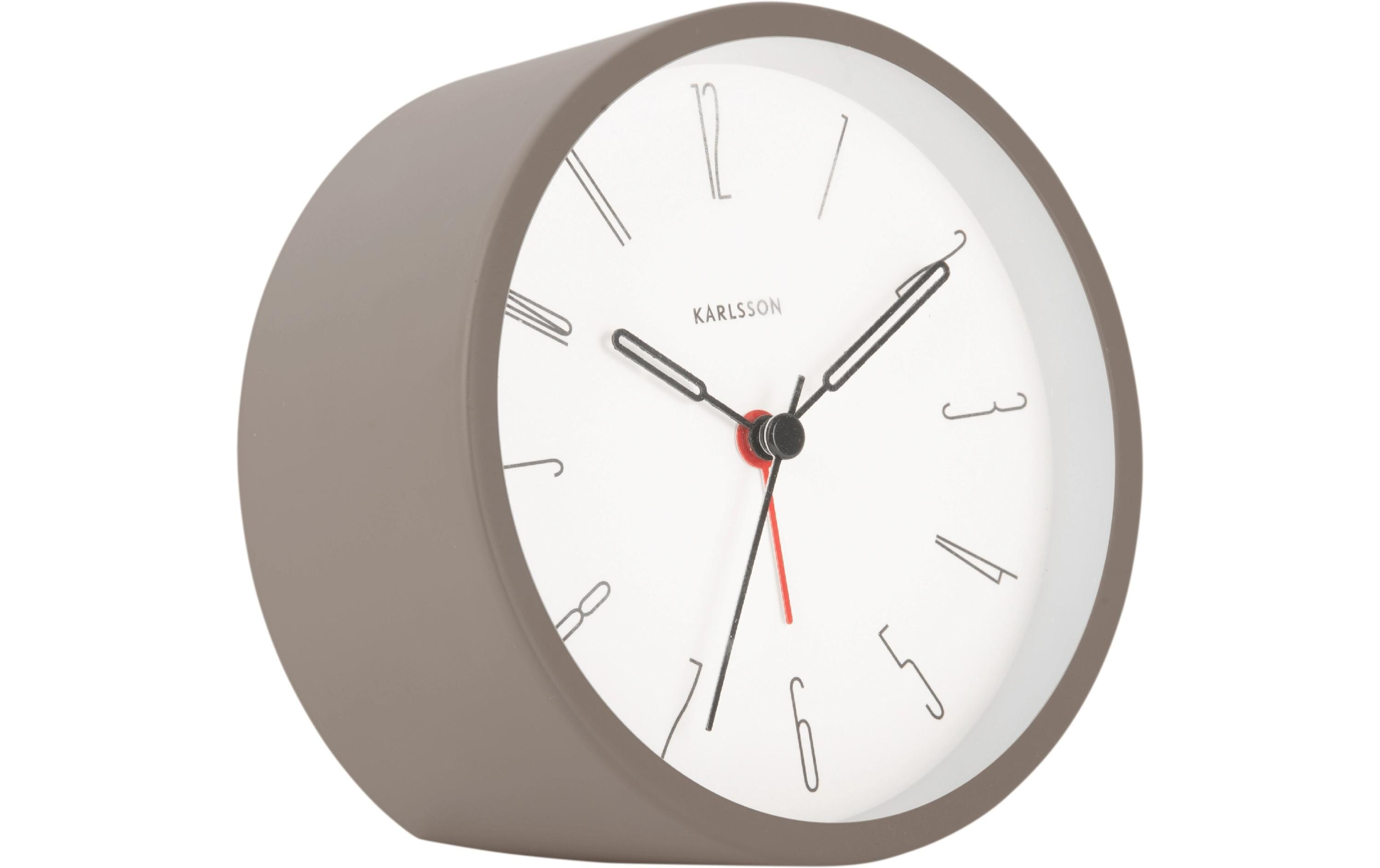 KARLSSON Klassischer Wecker Belle Numbers 11 cm, Grau