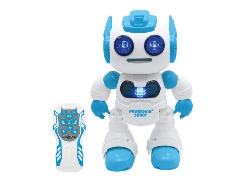 Lexibook Powerman Shoot Wurfscheibenroboter Tanz Musik Licht Sound