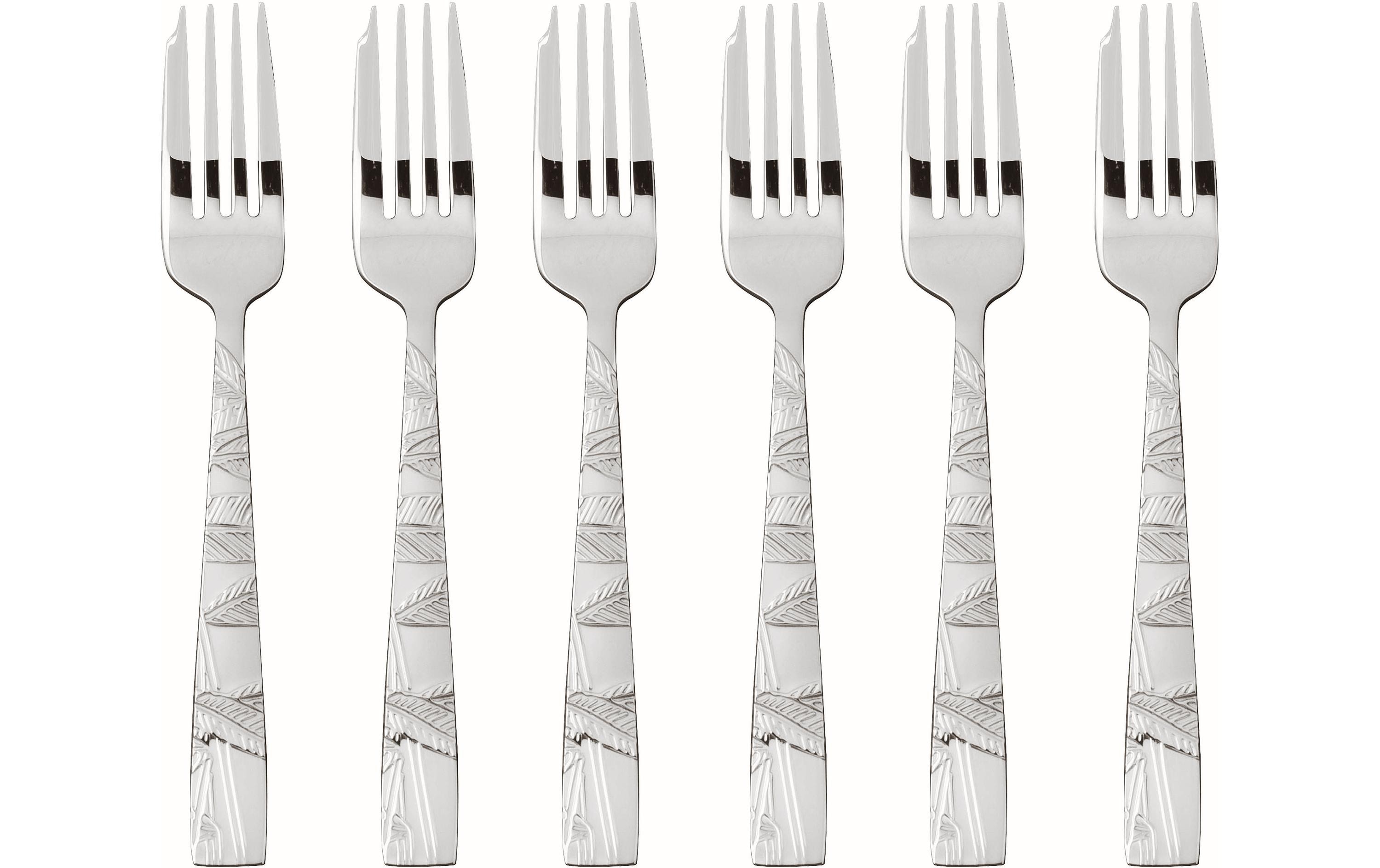 Sambonet Kuchengabel Jungle 6 Stück, Silber