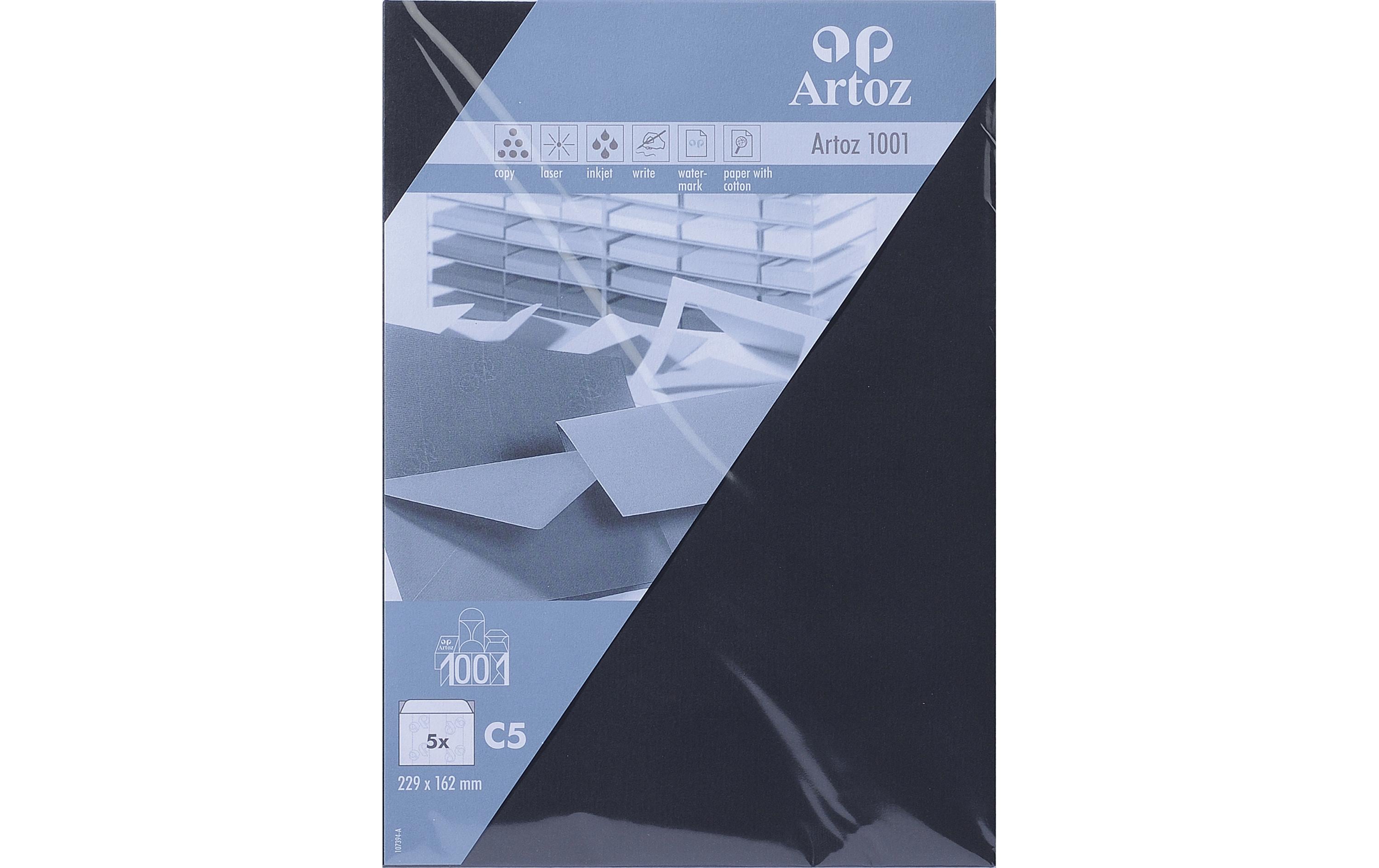 Artoz Couvert 1001, C5, 5 Stück, Schwarz Artoz Couvert 1001, C5, 5 Stück, Schwarz