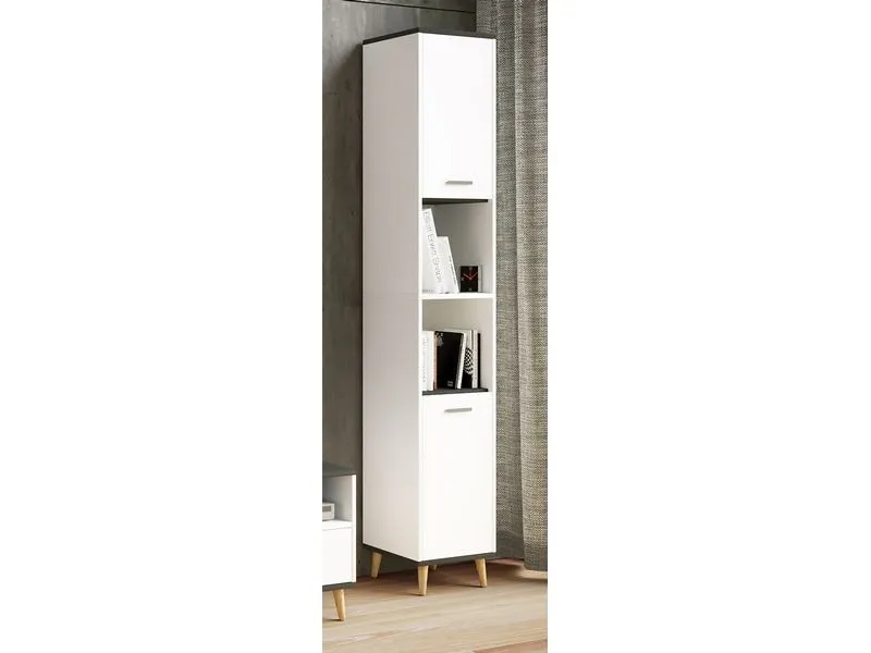 VCM Badezimmerregal Landos 32 x 184 cm, Weiss/Anthrazit VCM Badezimmerregal Landos 32 x 184 cm, Weiss/Anthrazit