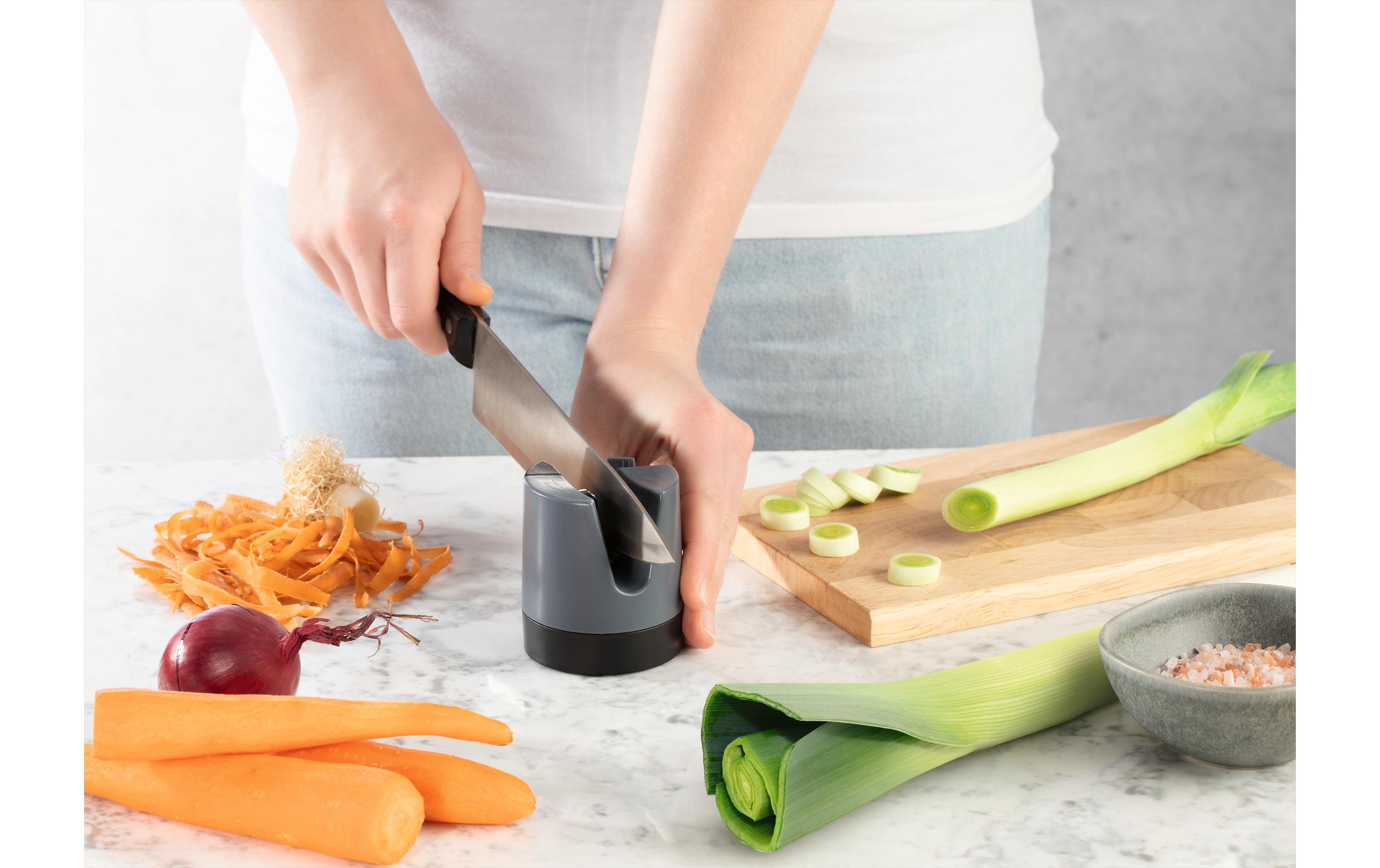 GOURMETmaxx Messerschärfer 6.4 cm, Anthrazit/Schwarz