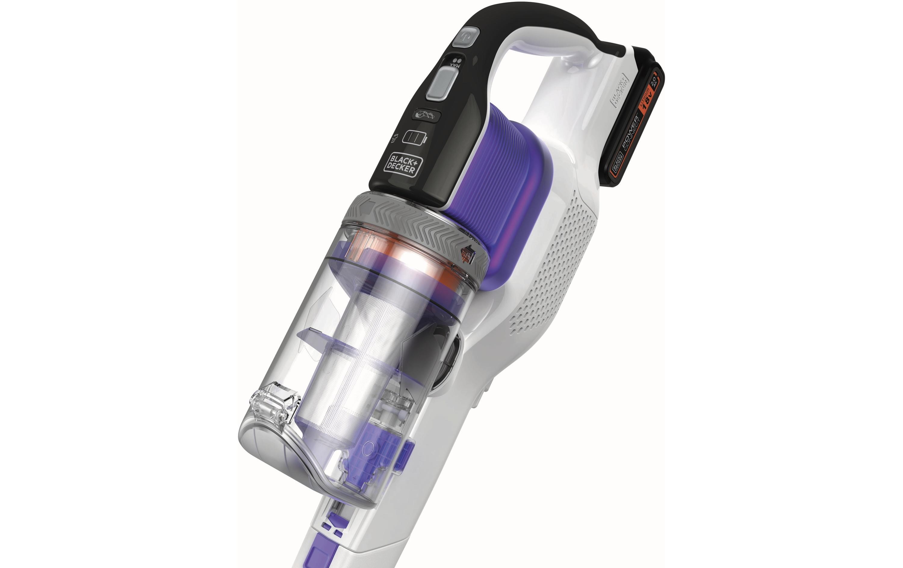 BLACK+DECKER Akku-Hand- und Stielsauger Pet 4 in 1 Lila/Weiss