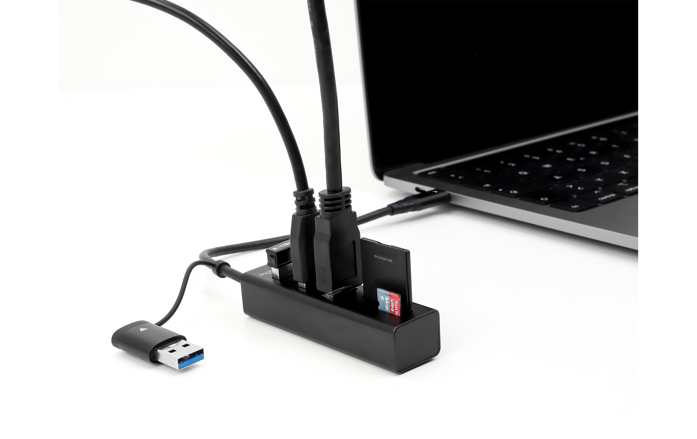Delock USB-Hub 3.0 Typ-C + SD/MicroSD Slot