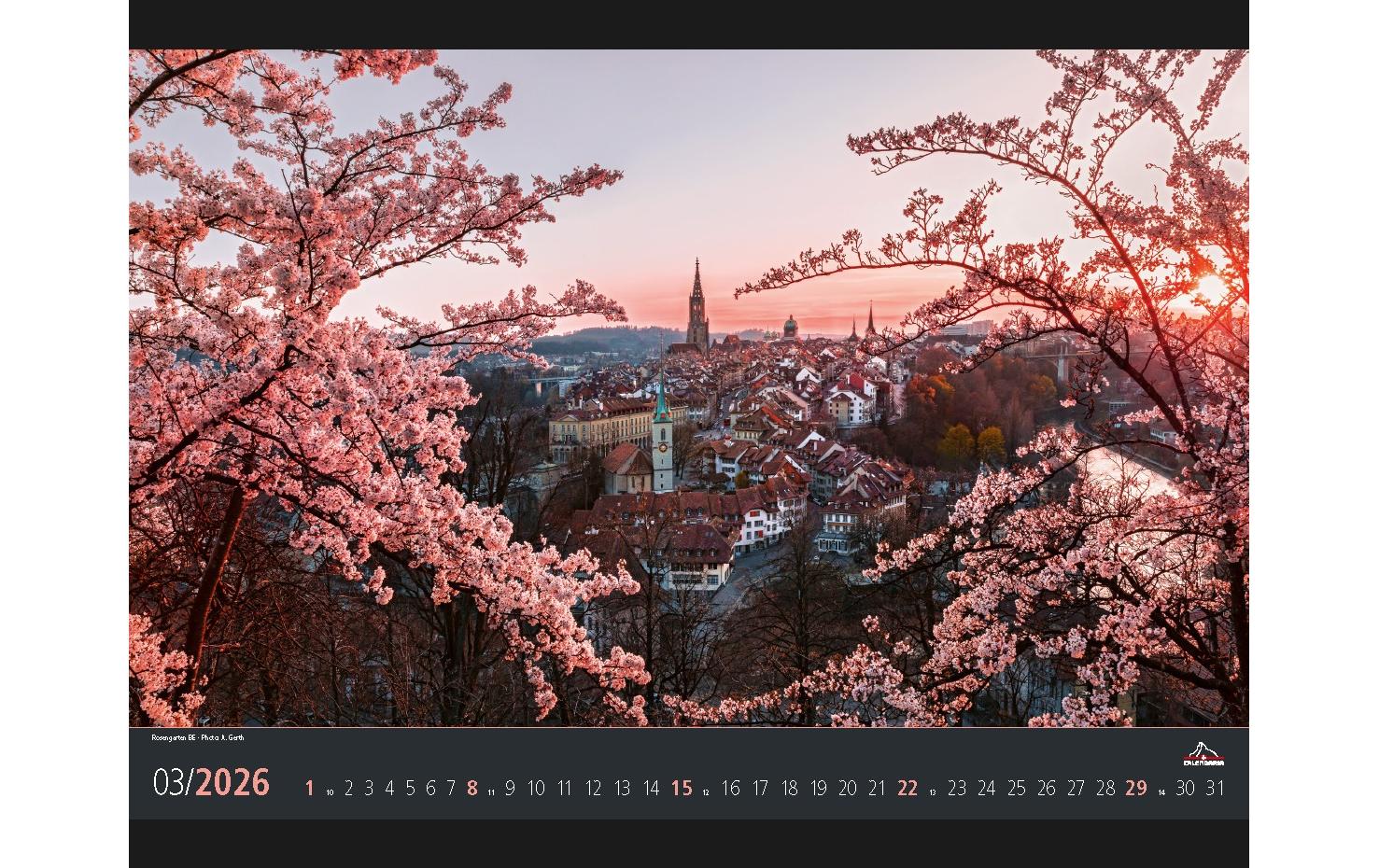 Calendaria Kalender Light of Switzerland 2026
