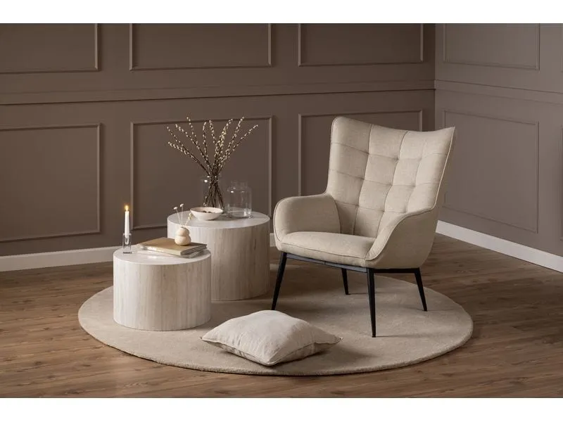 AC Design Sessel Redding Stahl/Textil, Beige AC Design Sessel Redding Stahl/Textil, Beige