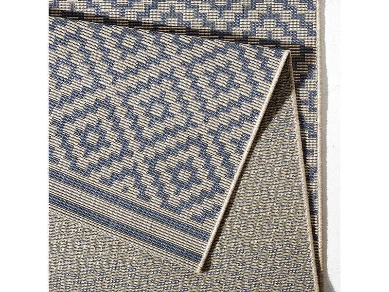 Hanse Home Raute In- & Outdoor Teppich 160 x 230 cm, Blau/Crème Hanse Home Raute In- & Outdoor Teppich 160 x 230 cm, Blau/Crème