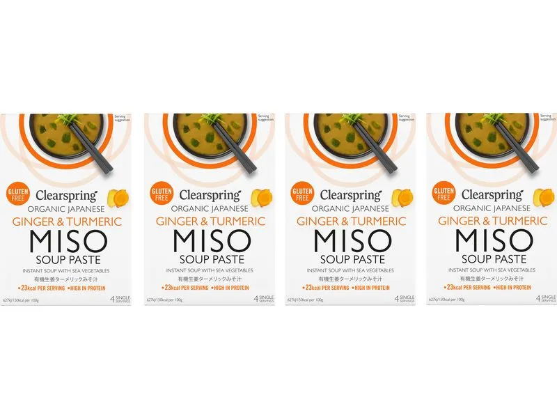 Clearspring Organic Ingwer und Kurkuma Miso Suppenpaste 4 x 15 g Clearspring Organic Ingwer und Kurkuma Miso Suppenpaste 4 x 15 g