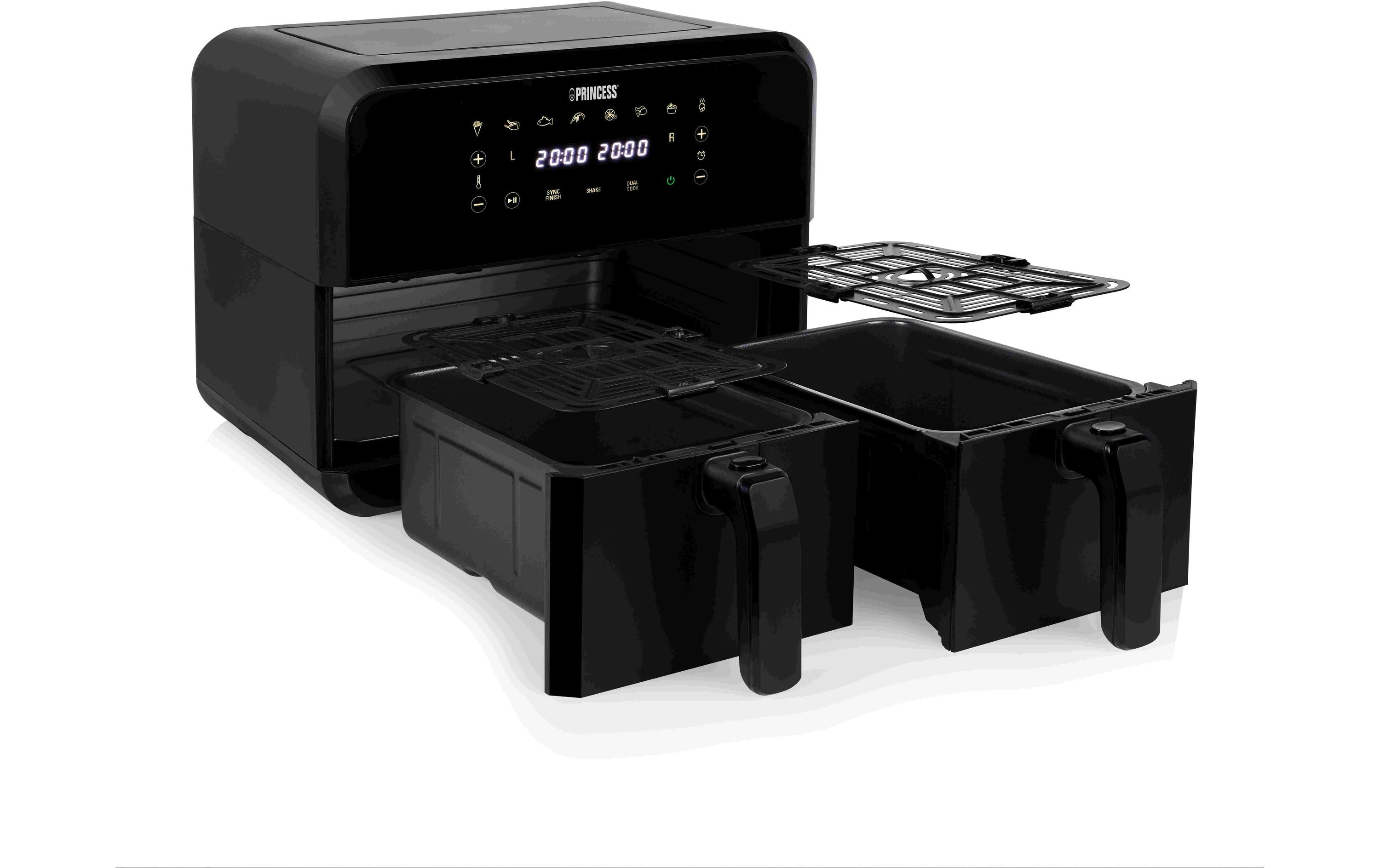 Princess Heissluft-Fritteuse 182068 Double Basket Airfryer 8 l