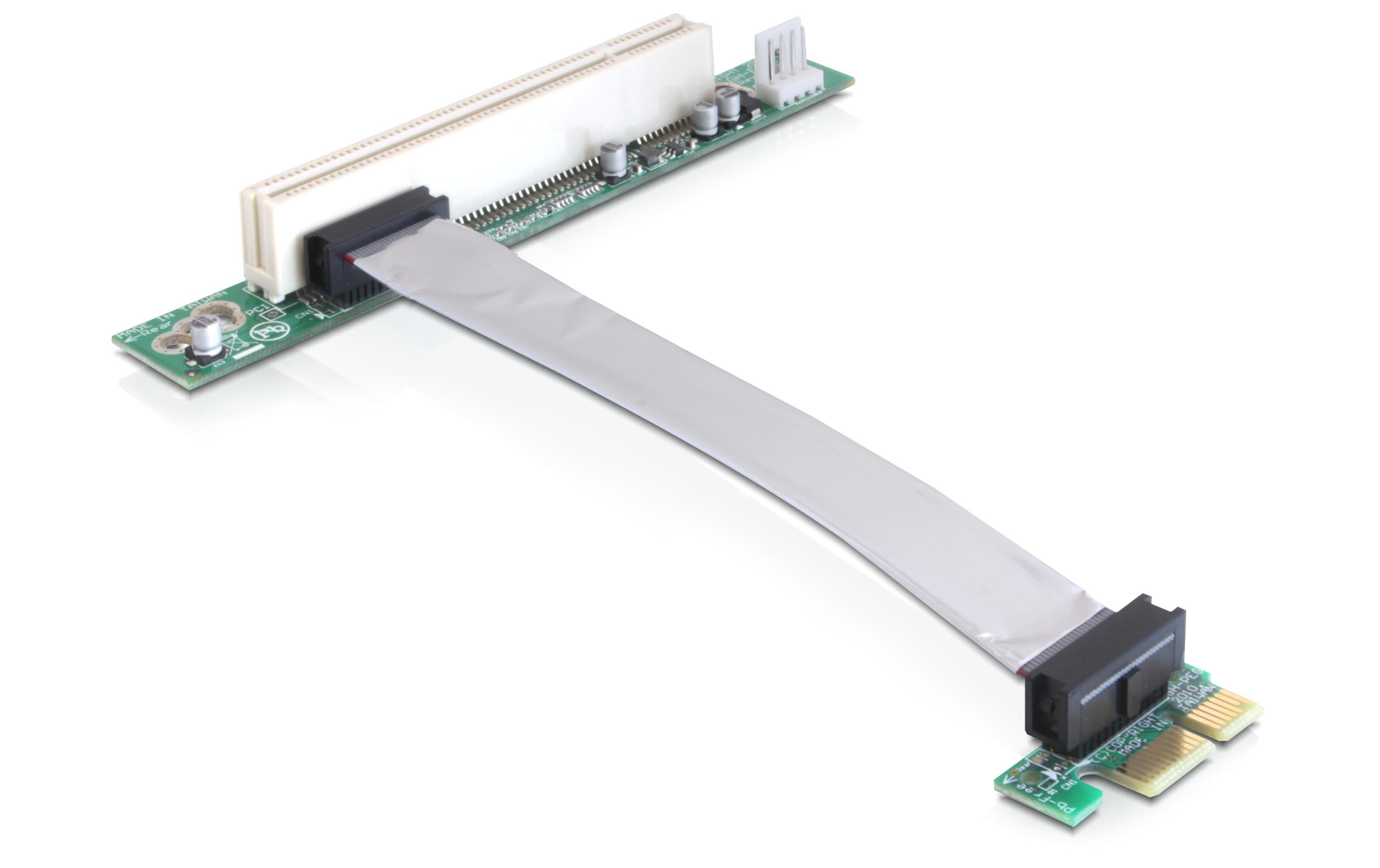 Delock PCI-E Riser Karte x1 auf PCI, 13 cm Kabel Delock PCI-E Riser Karte x1 auf PCI, 13 cm Kabel