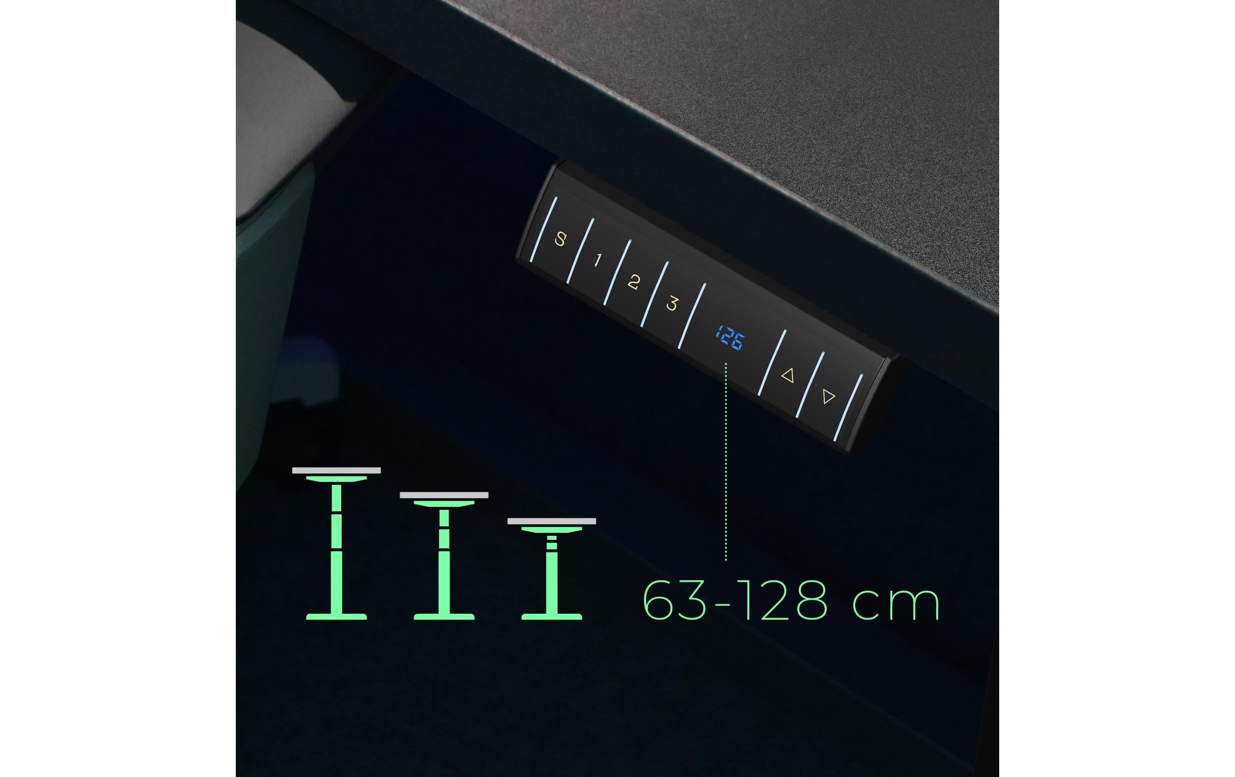 ICY BOX Stehtisch 140 x 70 cm, Schwarz