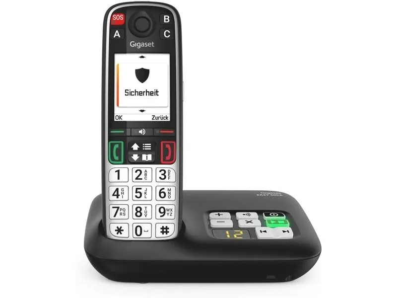 Gigaset Schnurlostelefon EASY 500A Schwarz mit Anrufbeantworter Gigaset Schnurlostelefon EASY 500A Schwarz mit Anrufbeantworter