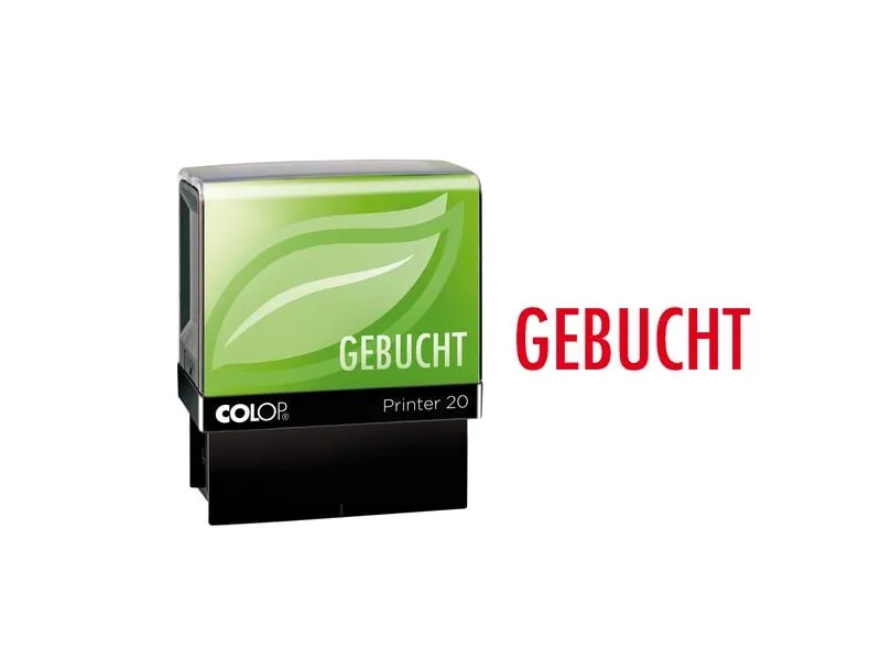Colop Wort- und Datumsstempel Green Line «GEBUCHT», Rot Colop Wort- und Datumsstempel Green Line «GEBUCHT», Rot