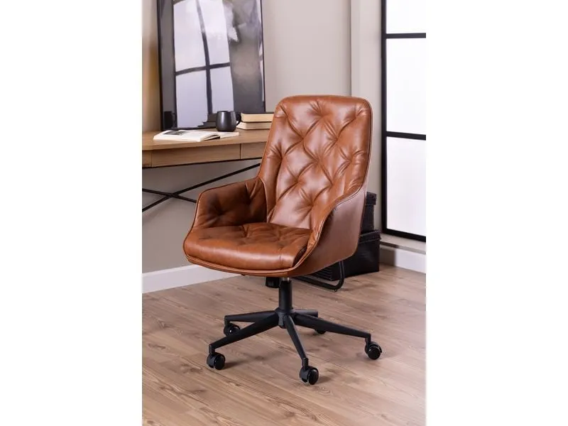 AC Design Bürostuhl Erik, mit Polsterrücken und Armlehnen, Cognac AC Design Bürostuhl Erik, mit Polsterrücken und Armlehnen, Cognac