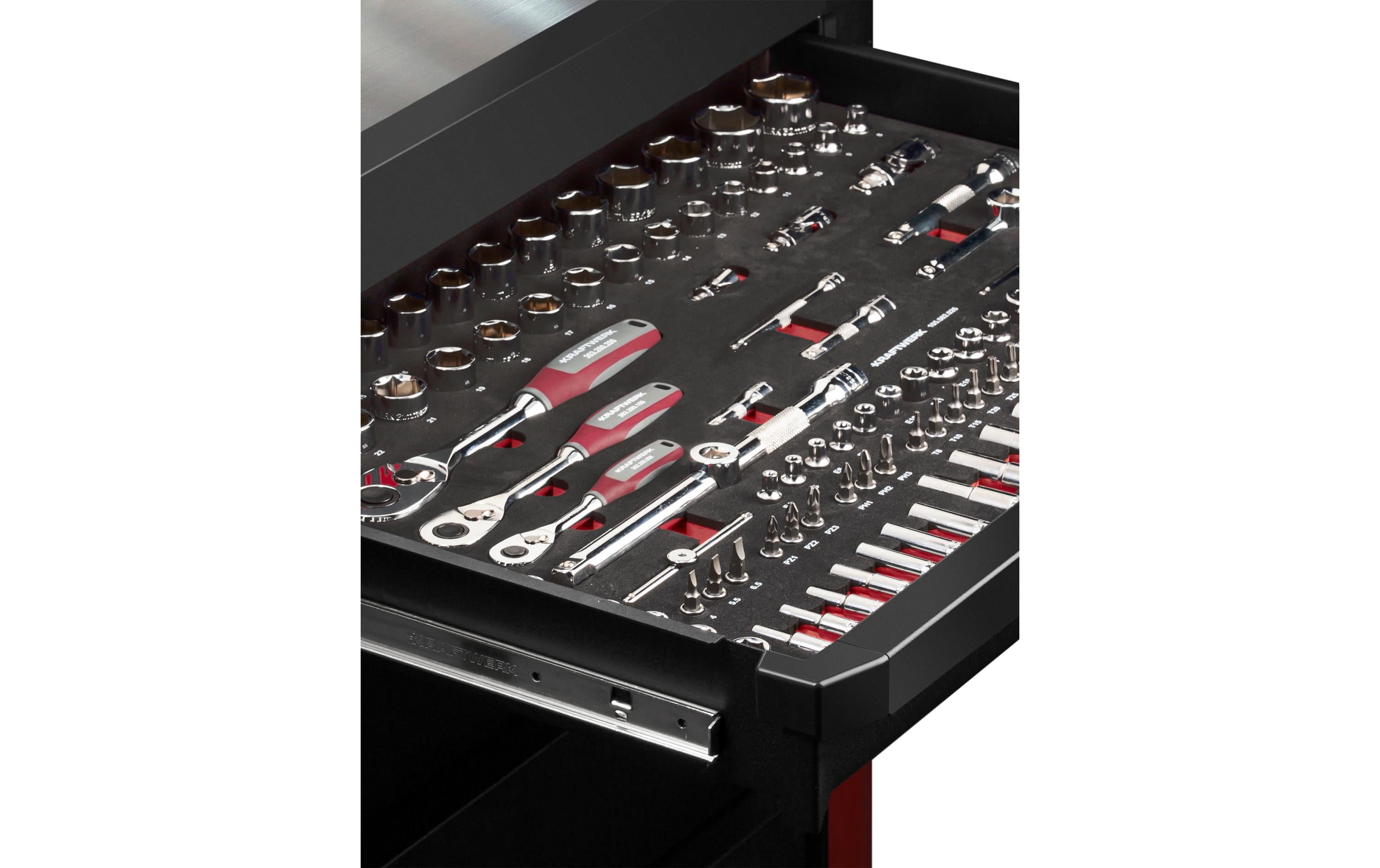 Kraftwerk Werkstattwagen PT800, 7 Schubladen, PB, 151-teilig Kraftwerk Werkstattwagen PT800, 7 Schubladen, PB, 151-teilig