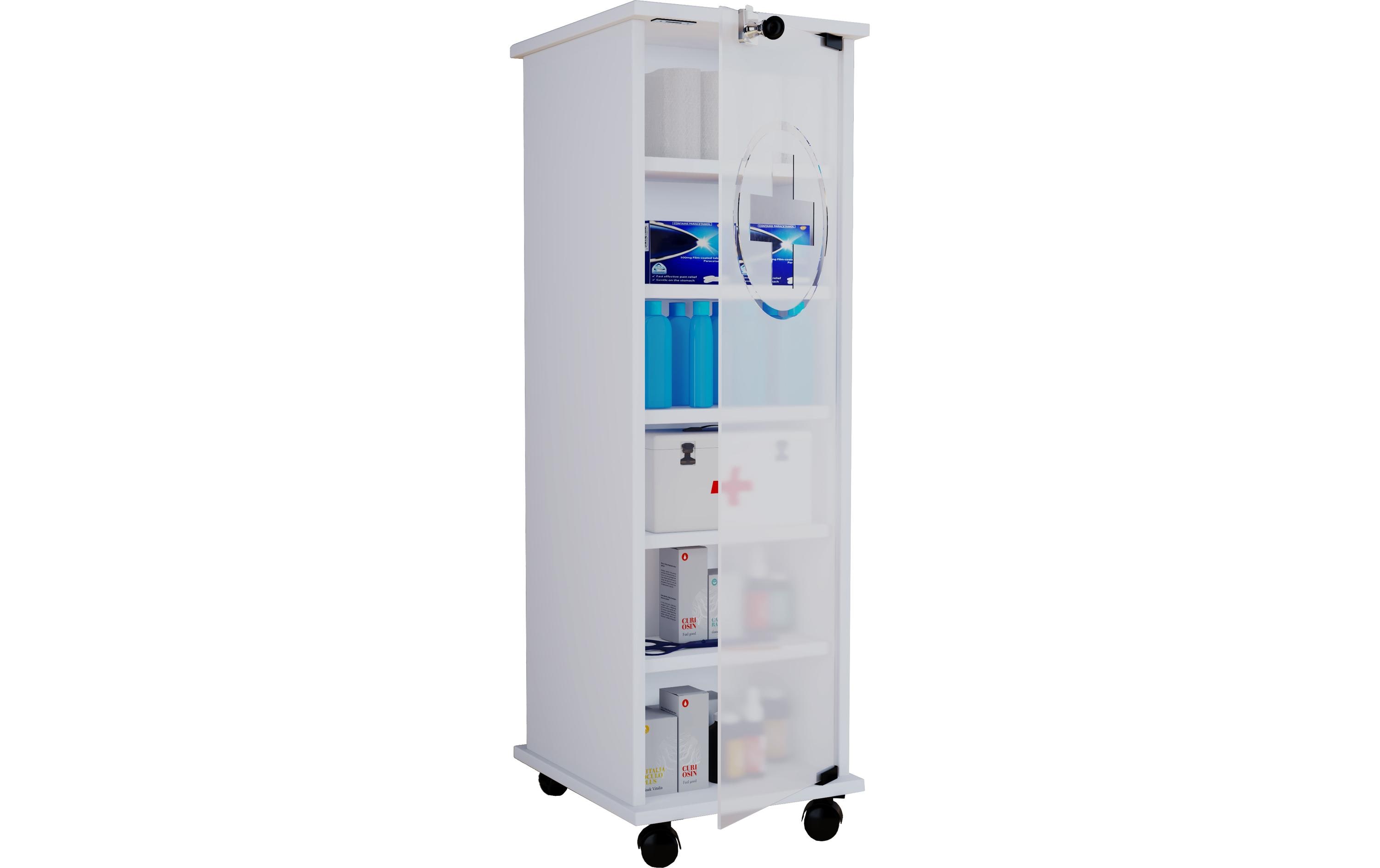 VCM Erste Hilfe Schrank Nilasu 98 x 31 x 35 cm, Weiss VCM Erste Hilfe Schrank Nilasu 98 x 31 x 35 cm, Weiss