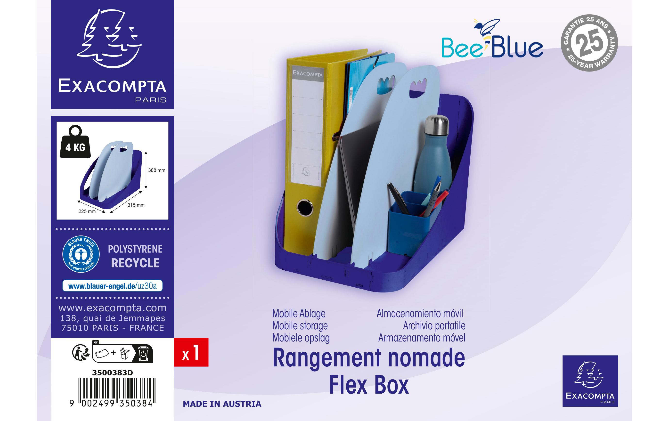 Exacompta Ablagekorb Bee Blue Flex Box Marine / Hellblau
