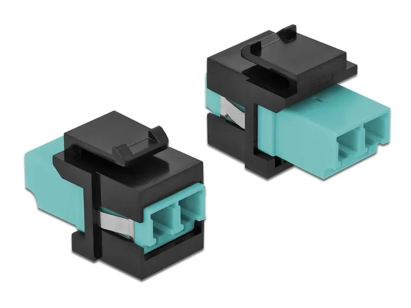 Delock Keystone-Modul LC Buchse zu LC Buchse Aqua / Schwarz Delock Keystone-Modul LC Buchse zu LC Buchse Aqua / Schwarz