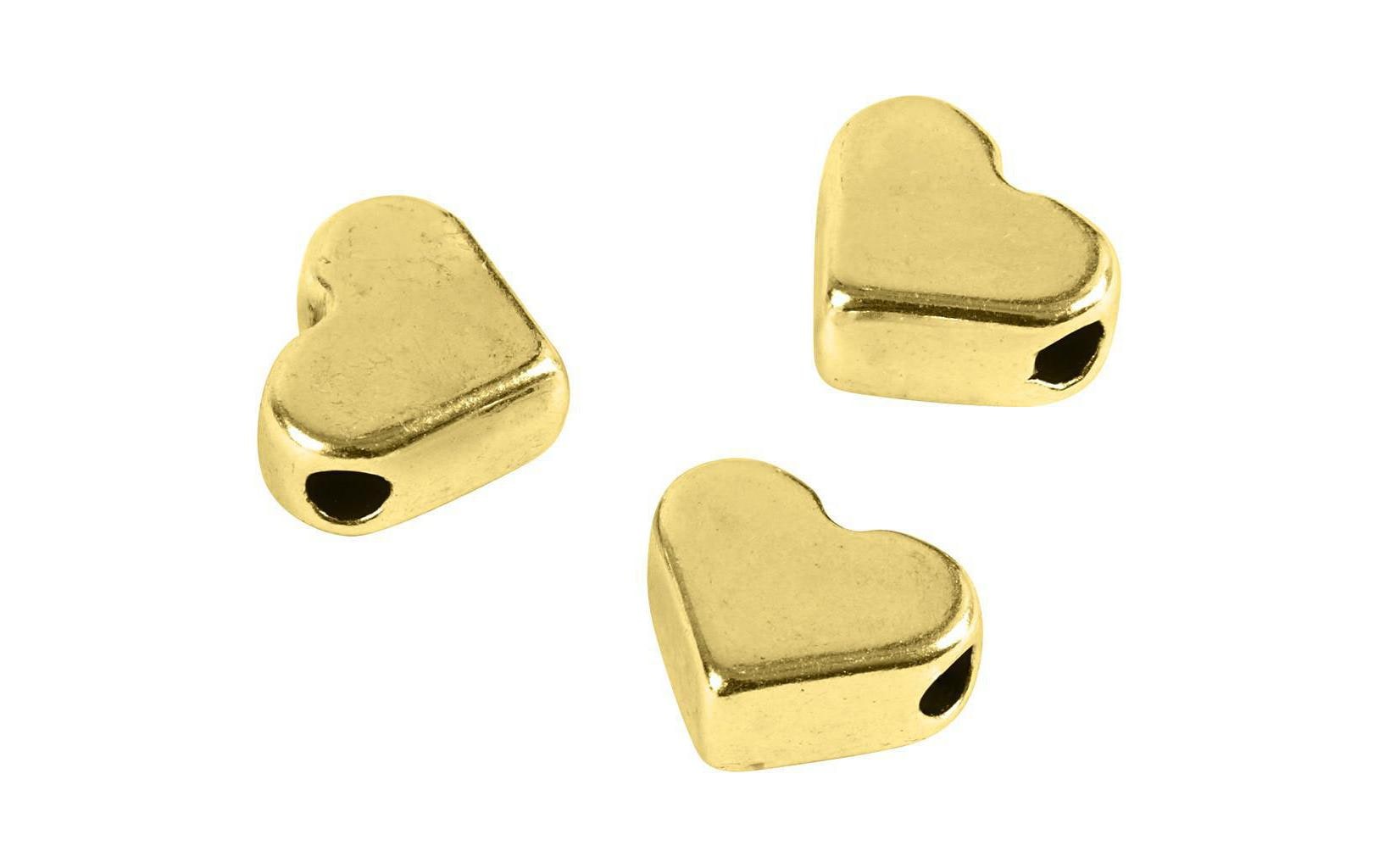 Creativ Company Perlen Herz, 7 mm, Vergoldet, 3 Stk. Creativ Company Perlen Herz, 7 mm, Vergoldet, 3 Stk.