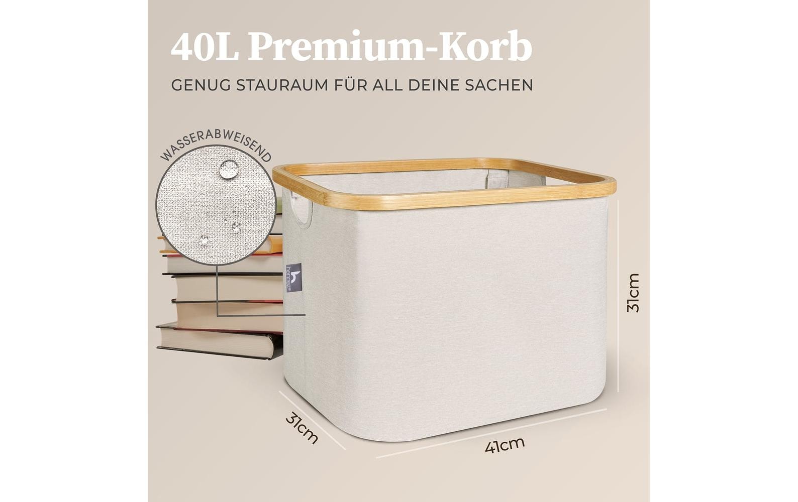 Hennez Aufbewahrungskorb Adrian Beige/Weiss, 40 l