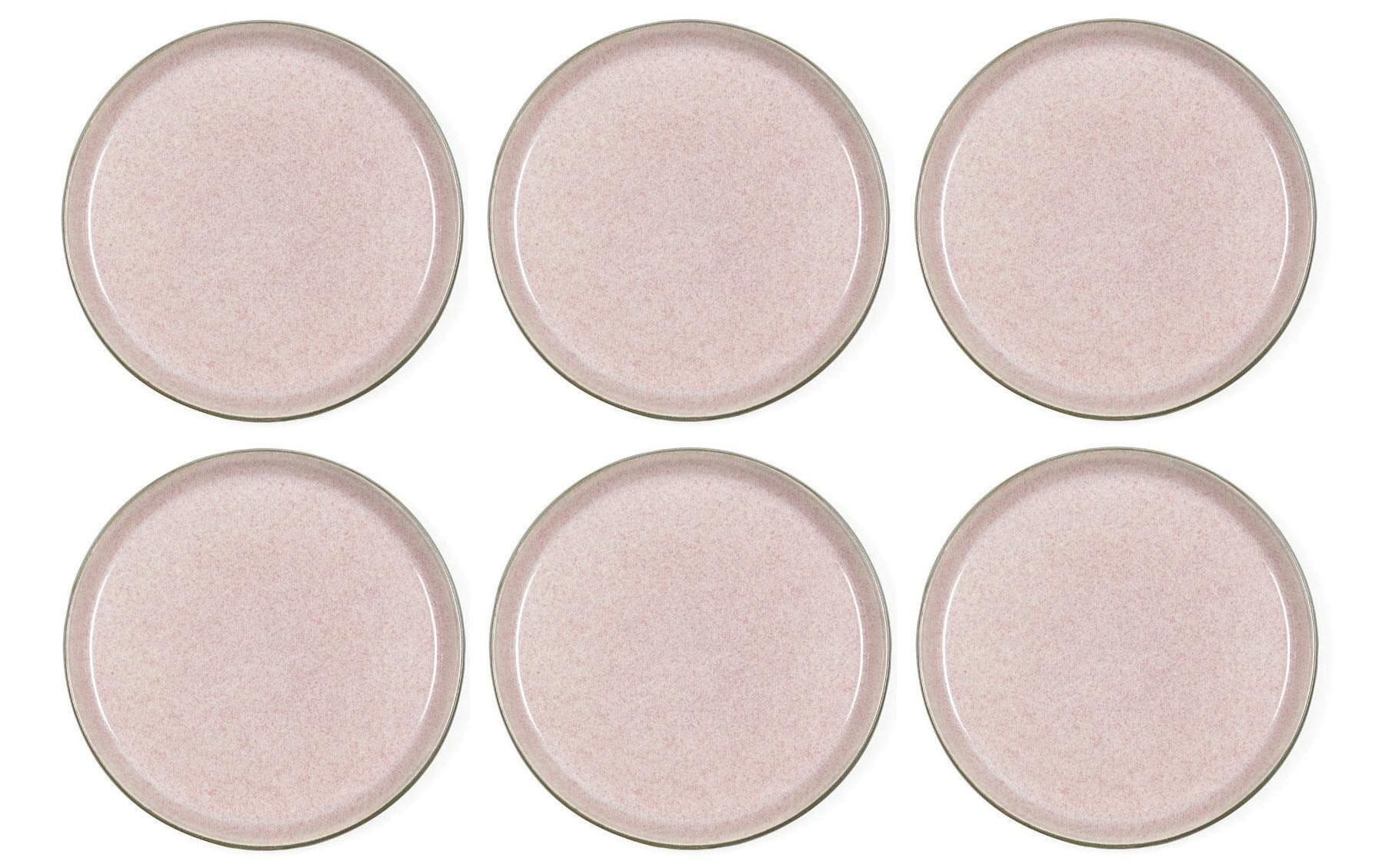 Bitz Frühstücks- & Dessertteller Ø 21 cm, 6 Stück, Grau/Rosa