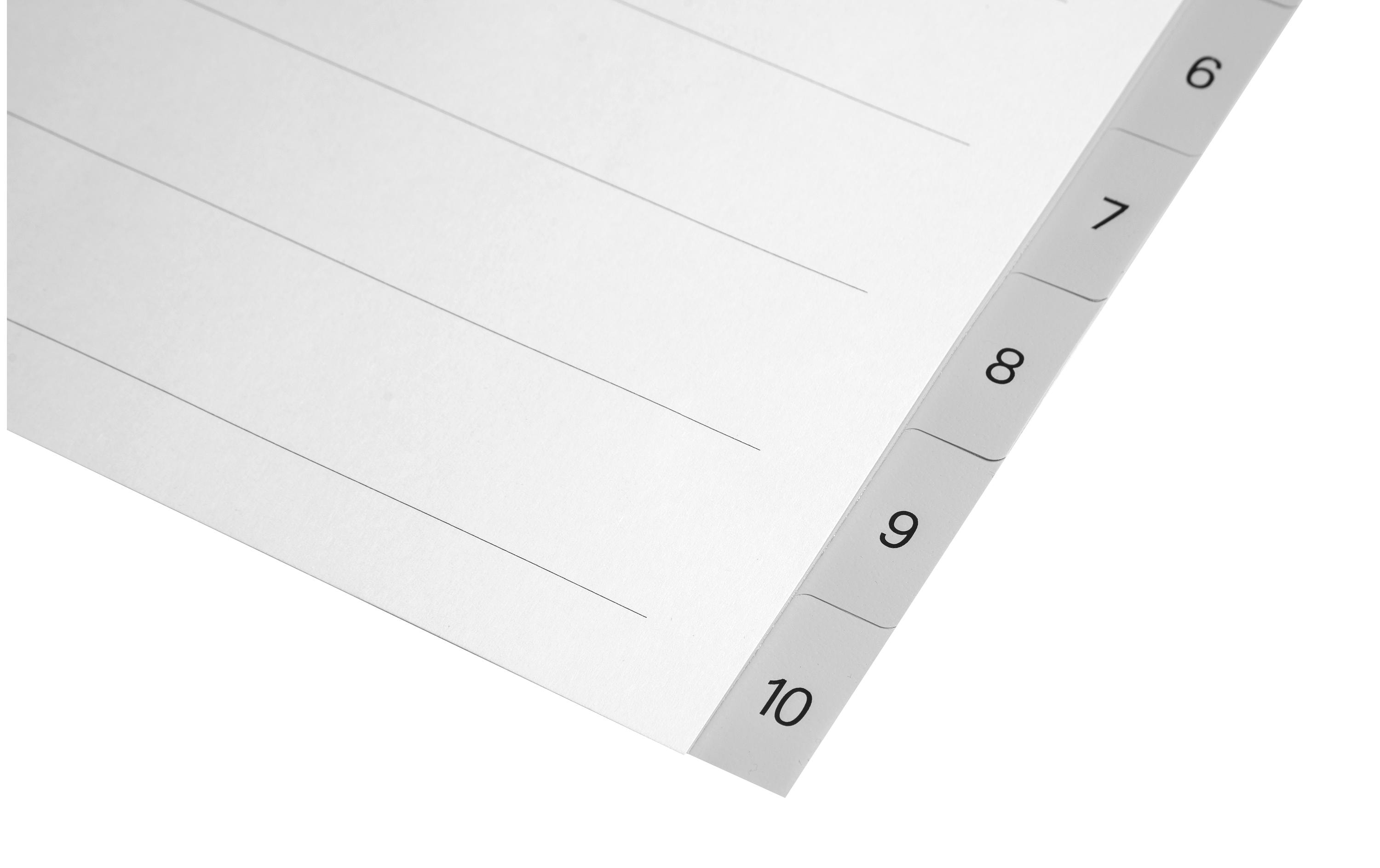 Biella Register A4 1-10 Grau mit Indexblatt