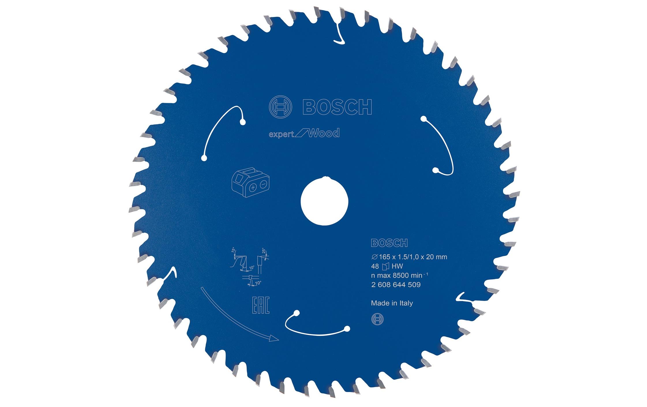 Bosch Professional Kreissägeblatt Expert for Wood 16.5 x 2 x 0.15 cm, Z 48
