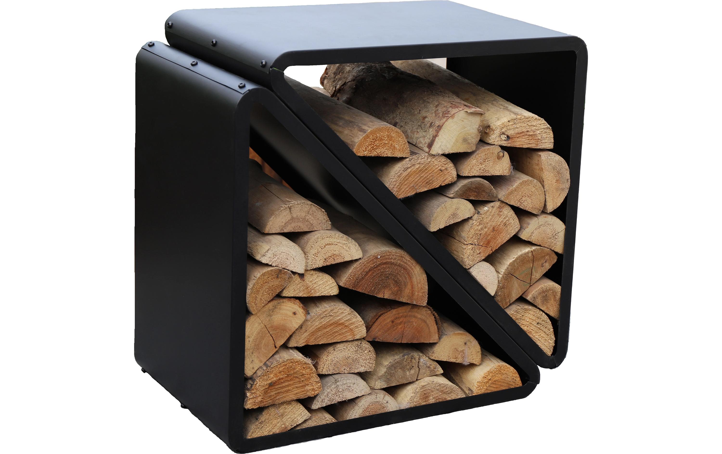 WESTMANN Kaminholzregal Kanto Stahl Schwarz 57 x 36 x 56 cm