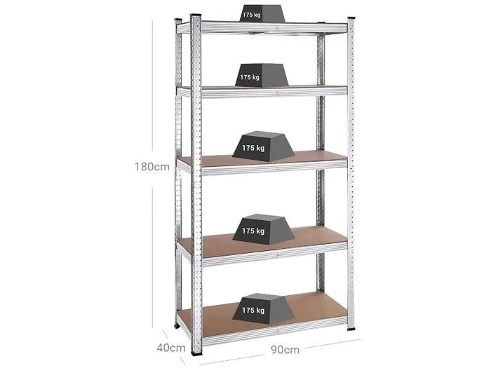 Songmics Regal 2 Stück, Silber