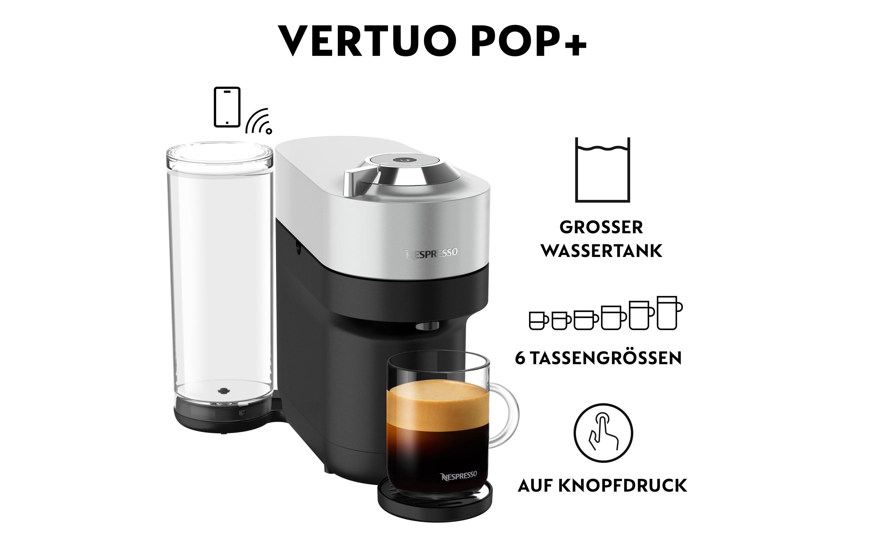 De'Longhi Kaffeemaschine Nespresso Vertuo Pop+ Silber
