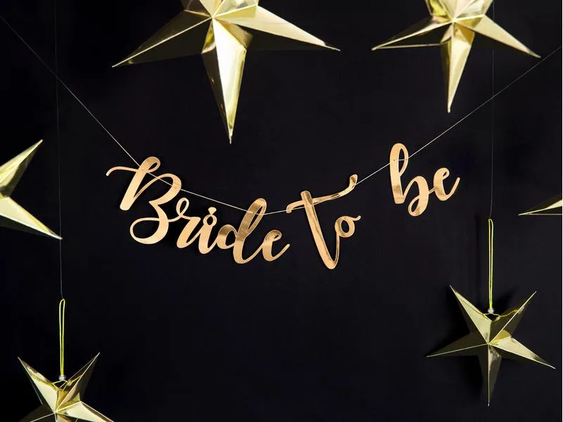 Partydeco Girlande Bride to be 80 x 19 cm, Gold