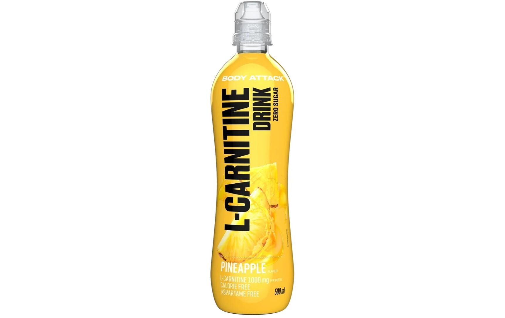 PowerFood One Body Attack L-Carnitine Drink Pineapple, 18 x 500 ml