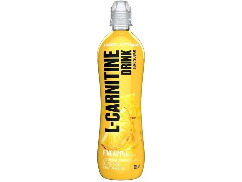 PowerFood One Body Attack L-Carnitine Drink Pineapple, 18 x 500 ml