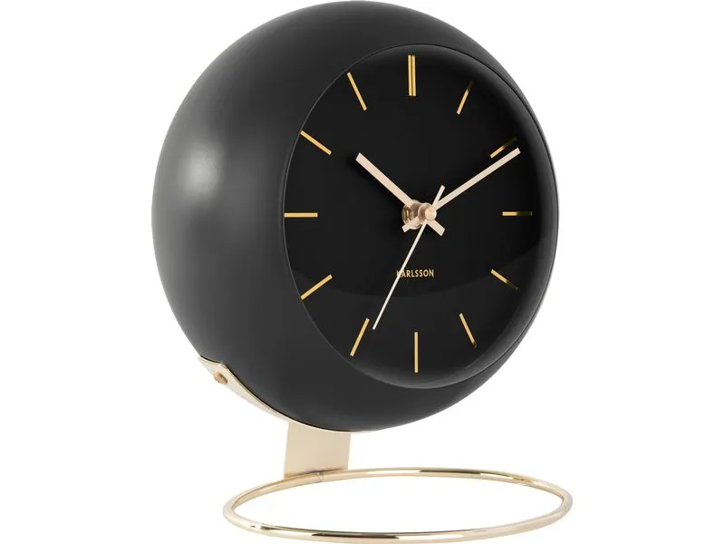 KARLSSON Tischuhr Globe 25 cm, Schwarz