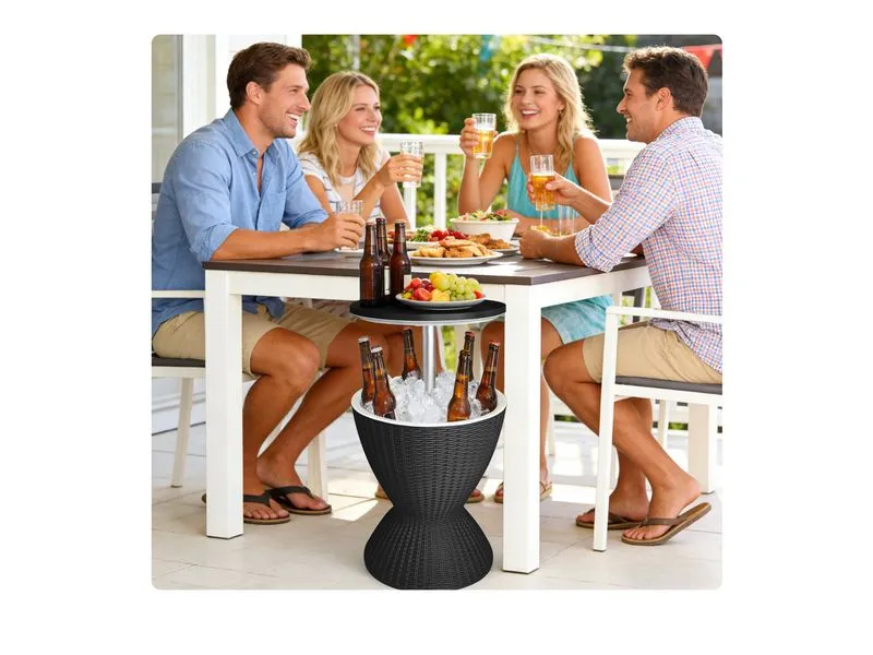 relaxdays Beistelltisch mit Kühlfunktion 30 L 48.5 x 82 cm, Schwarz relaxdays Beistelltisch mit Kühlfunktion 30 L 48.5 x 82 cm, Schwarz