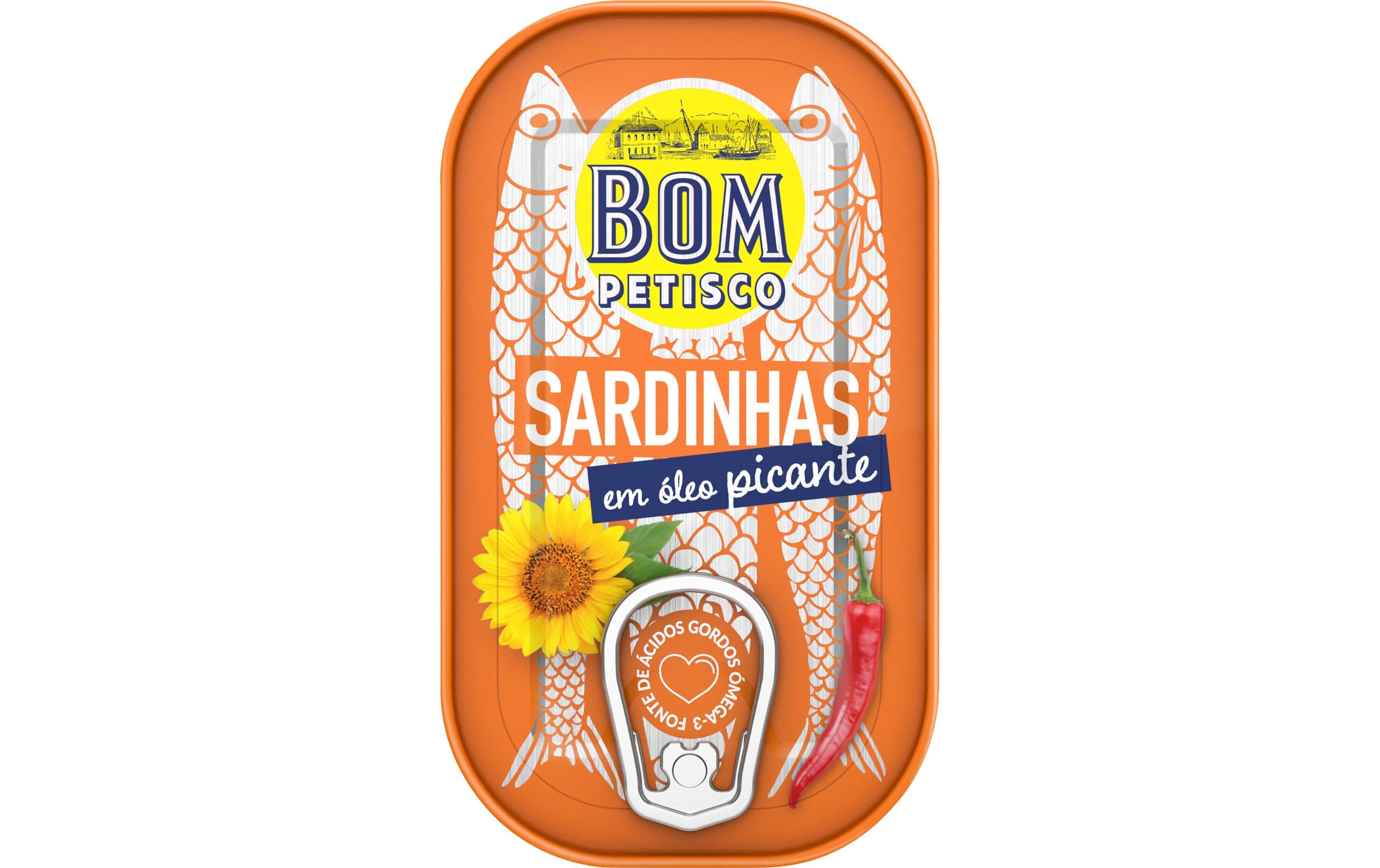 Bom Petisco Sardinen in scharfem Pflanzenöl 120 g