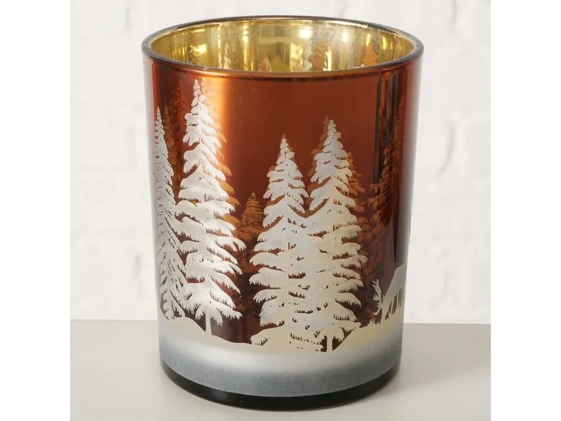 Boltze Weihnachtswindlicht Lorel Glas, 12.5 x 10 cm