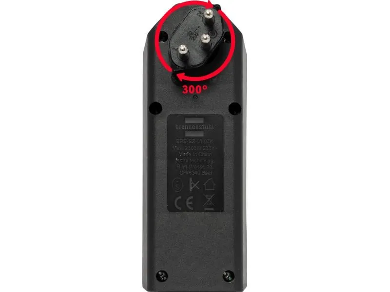 Brennenstuhl Abzweigstecker 3 x T13, 300° drehbar, Schwarz Brennenstuhl Abzweigstecker 3 x T13, 300° drehbar, Schwarz