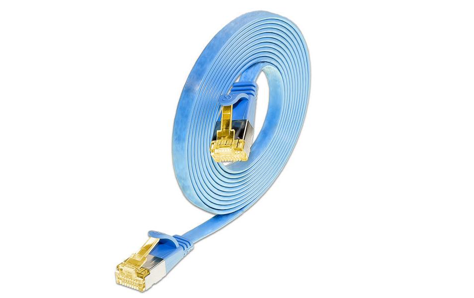 SLIM Slimpatchkabel Cat 6A, U/FTP, 7 m, Blau