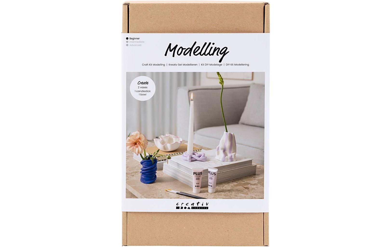 Creativ Company Modellier-Set Vase + Schale Beige/Blau/Lila Creativ Company Modellier-Set Vase + Schale Beige/Blau/Lila