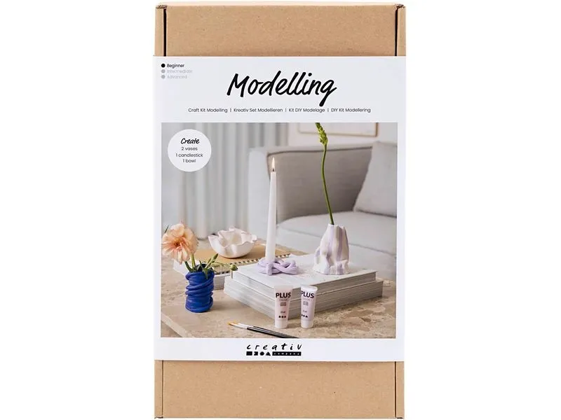 Creativ Company Modellier-Set Vase + Schale Beige/Blau/Lila Creativ Company Modellier-Set Vase + Schale Beige/Blau/Lila