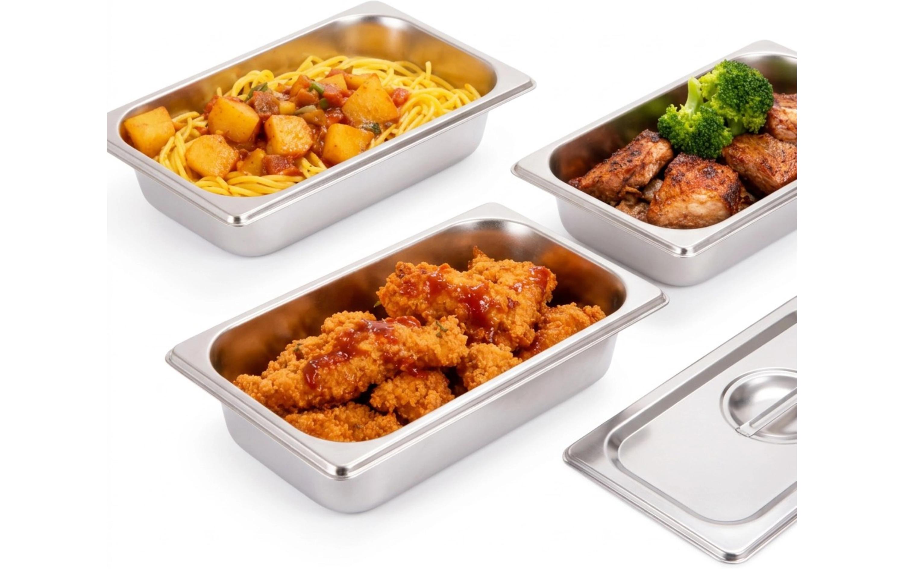 relaxdays Gastronorm-Behälter 6.5 x 32.5 x 17.6 cm, Silber